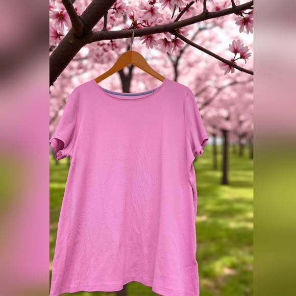 Croft & Barrow Essential Crewneck TeeColor: Pink Wonder, Size: LARGE (EUC) - Picture 6 of 10